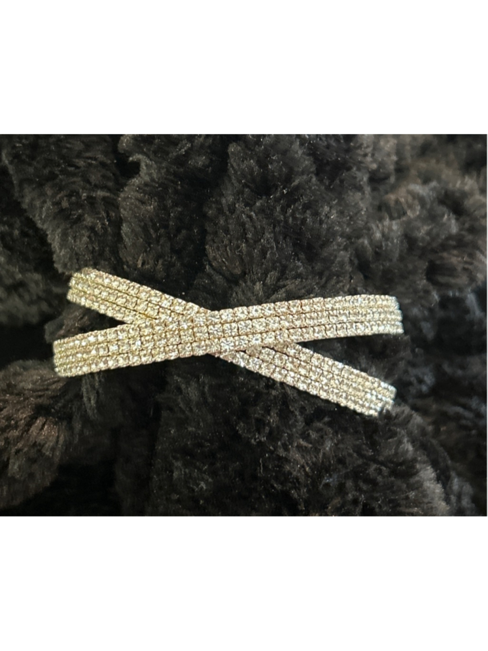 Women's ROSA Silver Tone Rhinestone Cuff Bracelet